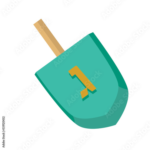 Hanukkah Jewish holiday traditional spinning top dreidel with hebrew letter