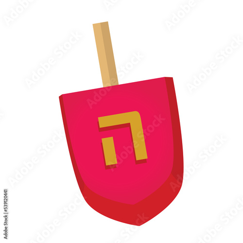 Hanukkah Jewish holiday traditional spinning top dreidel with hebrew letter