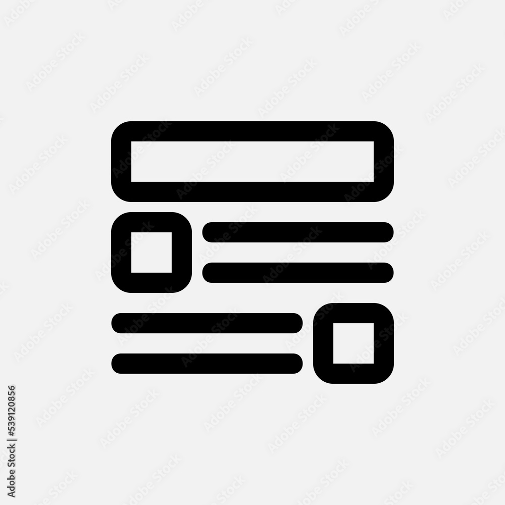 Layout icon in line style, use for website mobile app presentation Layout icon in line style, use for website mobile app presentation