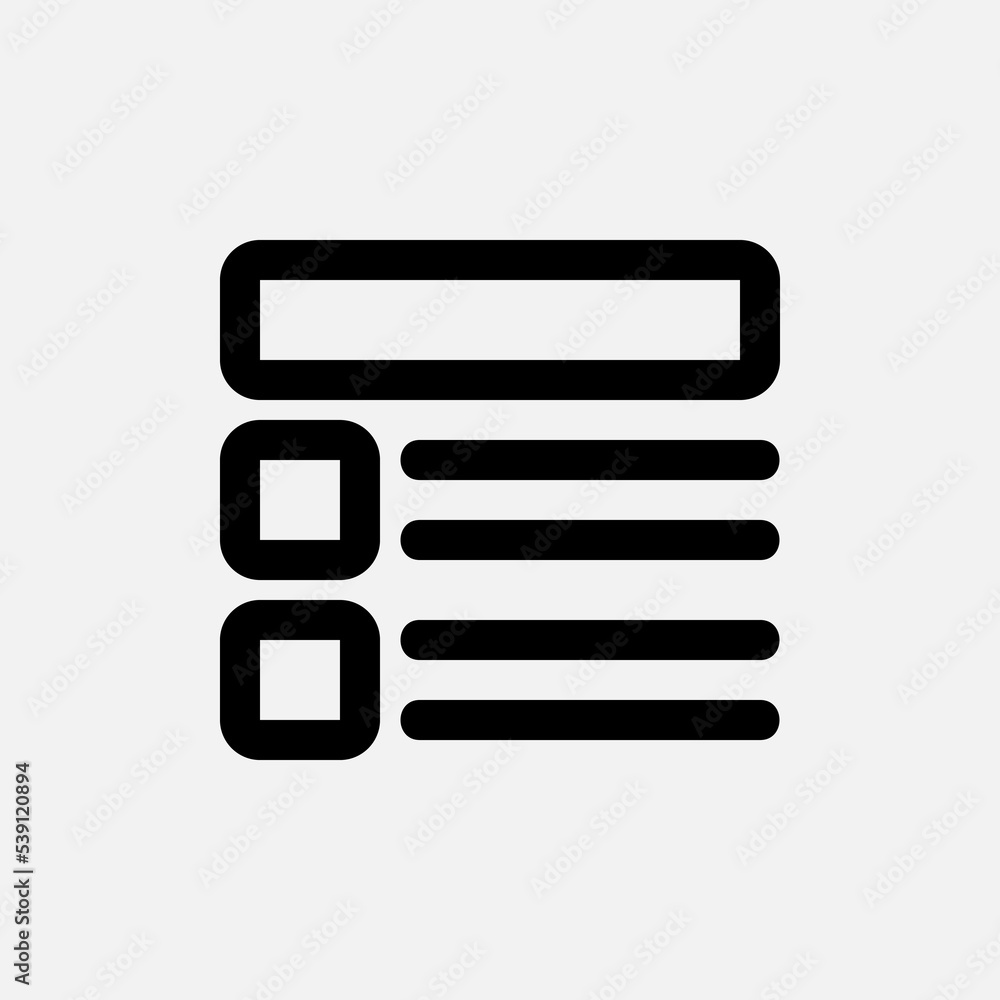 Layout icon in line style, use for website mobile app presentation Layout icon in line style, use for website mobile app presentation