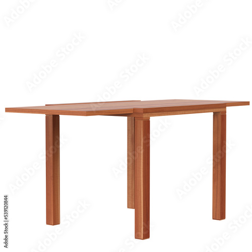 3d rendering illustration of an extended table