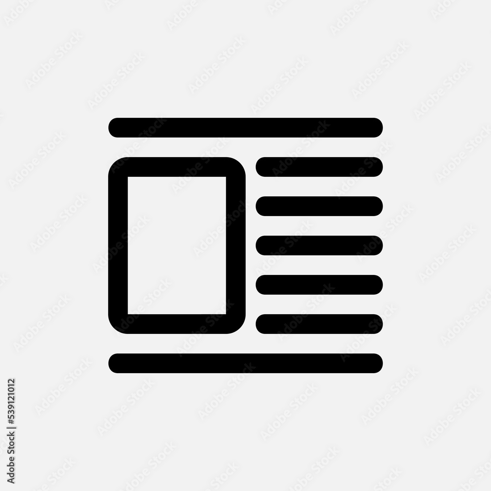Layout icon in line style, use for website mobile app presentation Layout icon in line style, use for website mobile app presentation
