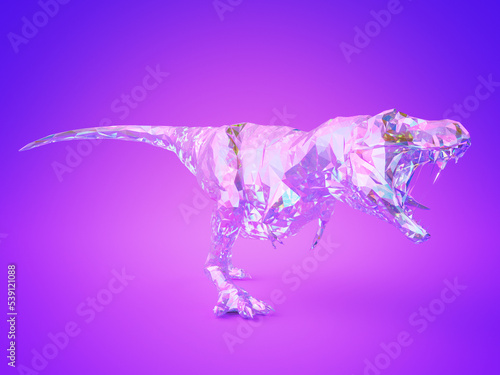 3d rendered illustration of a crystal T-rex
