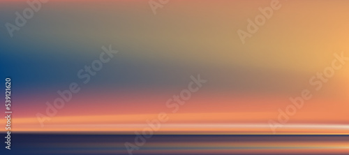 Sunrise in morning cloud sky with orange,yellow,pink,blue,Dramatic twilight landscape with Sunset.Vector panoramic horizon Dust Sky banner background of golden hour Sundawn in evening