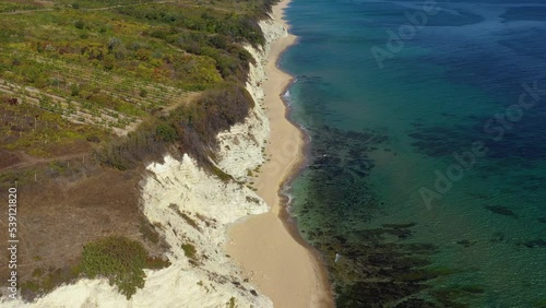 Aerial view to the white rocks near to Byala, Bulgaria