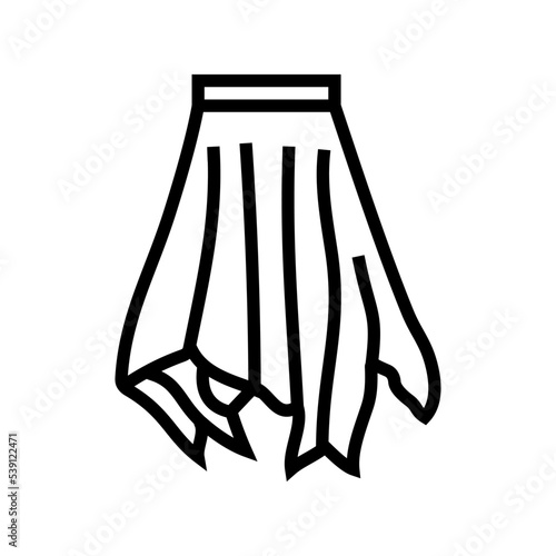handkerchief skirt line icon vector. handkerchief skirt sign. isolated contour symbol black illustration
