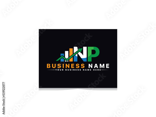 Financial NP n p Logo Icon Vector Colorful Letter Design