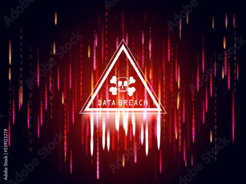 Data breach icon on red Background