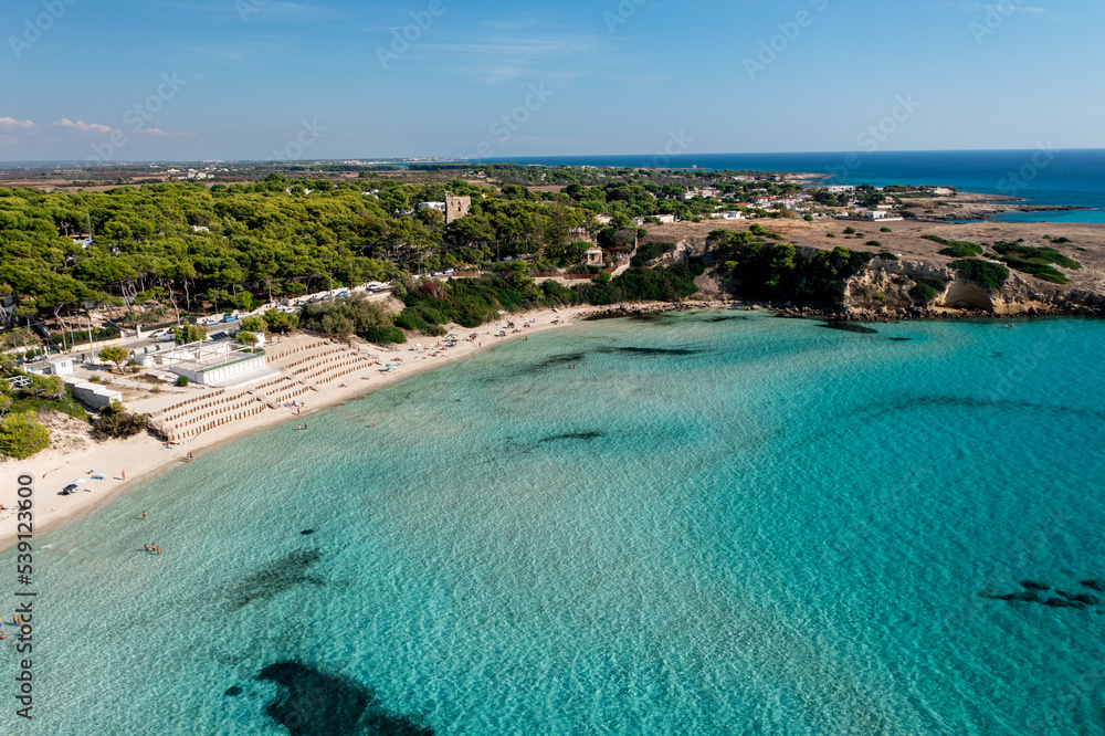 vista aerea della Spiaggia Lido Silvana, Marina di Pulsano, Puglia, Salento