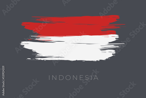 Indonesian Flag with painting style.