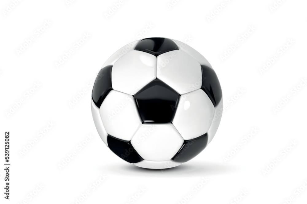 Soccer ball or football ball on white background. 3d Style vector Ball isolated on white background. EPS10 Soccer ball or football ball on white background. 3d Style vector Ball isolated on white background. EPS10