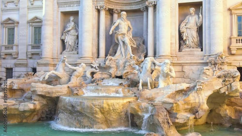 Slomo of Trevi Fountain at Sunset Slomo of Trevi Fountain at Sunset