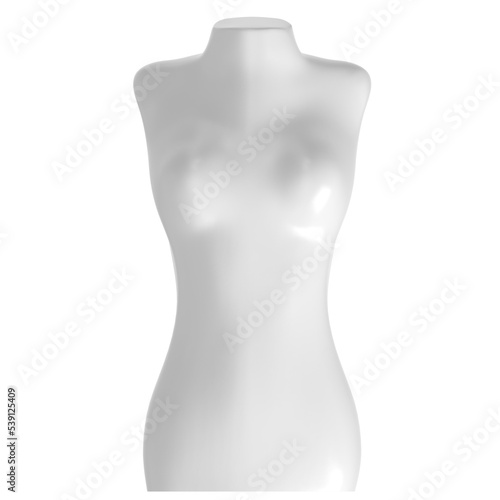 3d rendering illustration of a female half body dummy mannequin