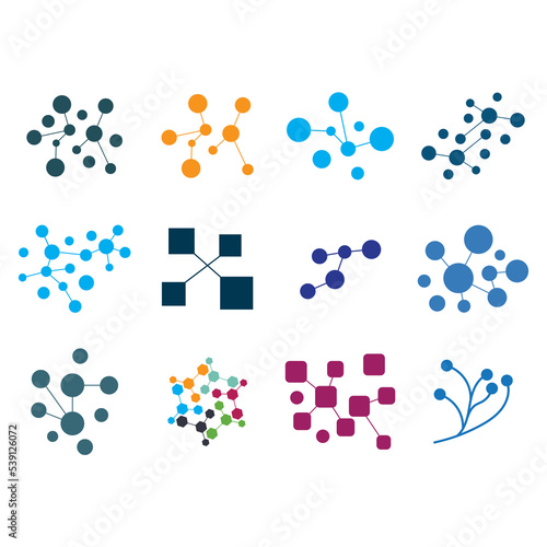 Neuron logo or nerve cell logo design,molecule logo illustration template icon with vector concept