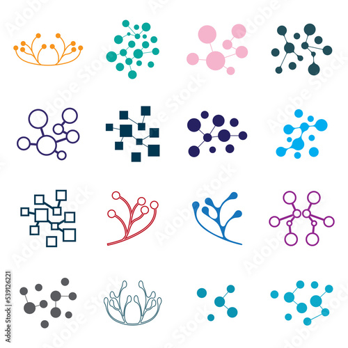Neuron logo or nerve cell logo design,molecule logo illustration template icon with vector concept