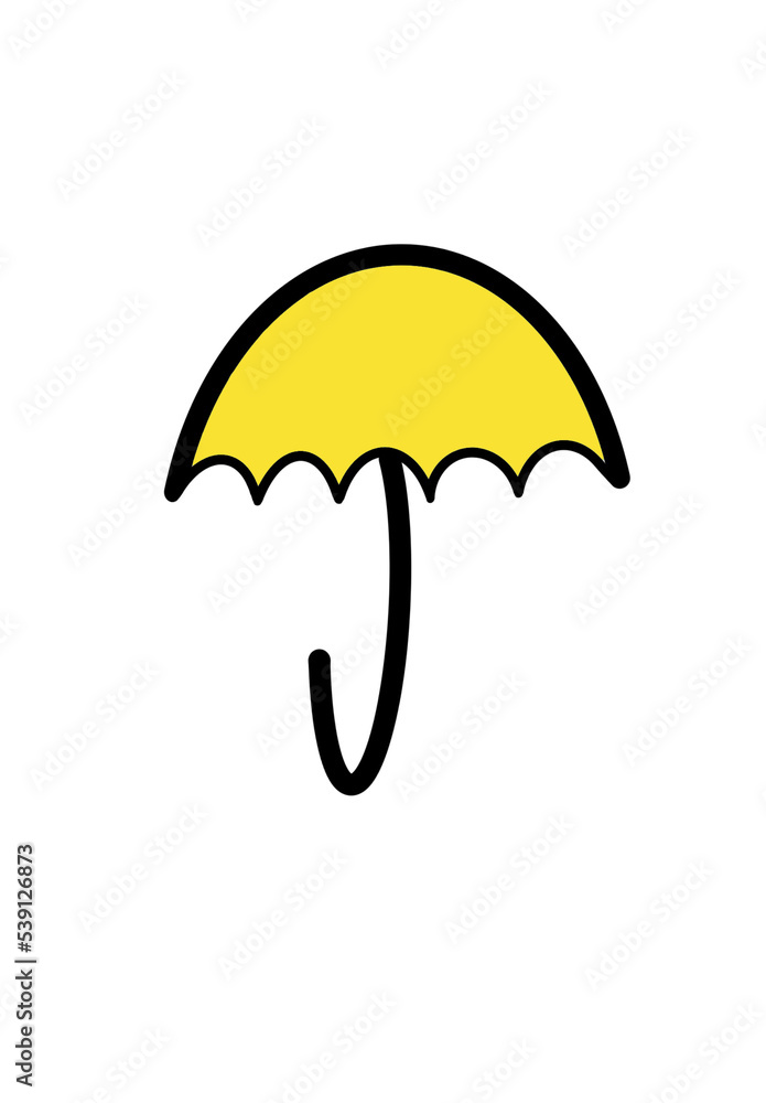 Red umbrella with white circles on a white isolated background Red umbrella with white circles on a white isolated background