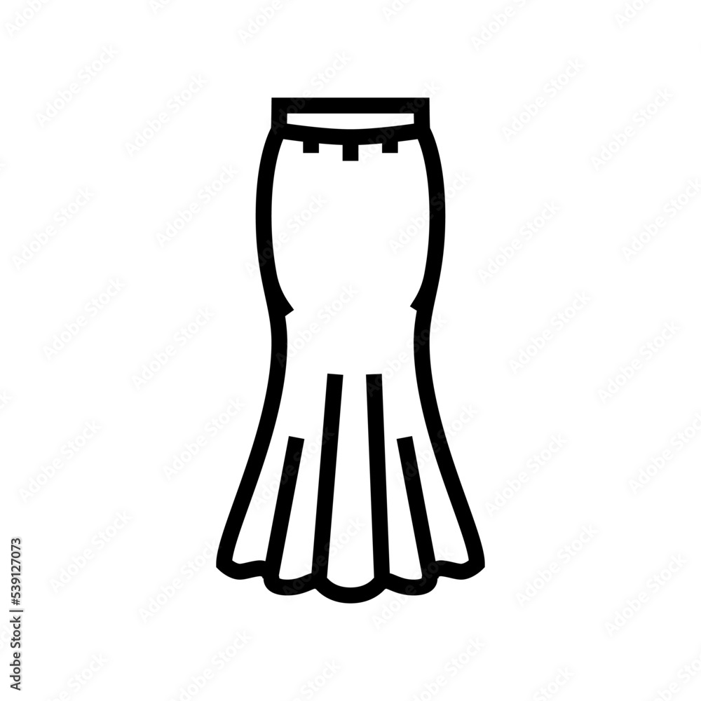 mermaid fishtail skirt line icon vector. mermaid fishtail skirt sign. isolated contour symbol black illustration mermaid fishtail skirt line icon vector. mermaid fishtail skirt sign. isolated contour symbol black illustration