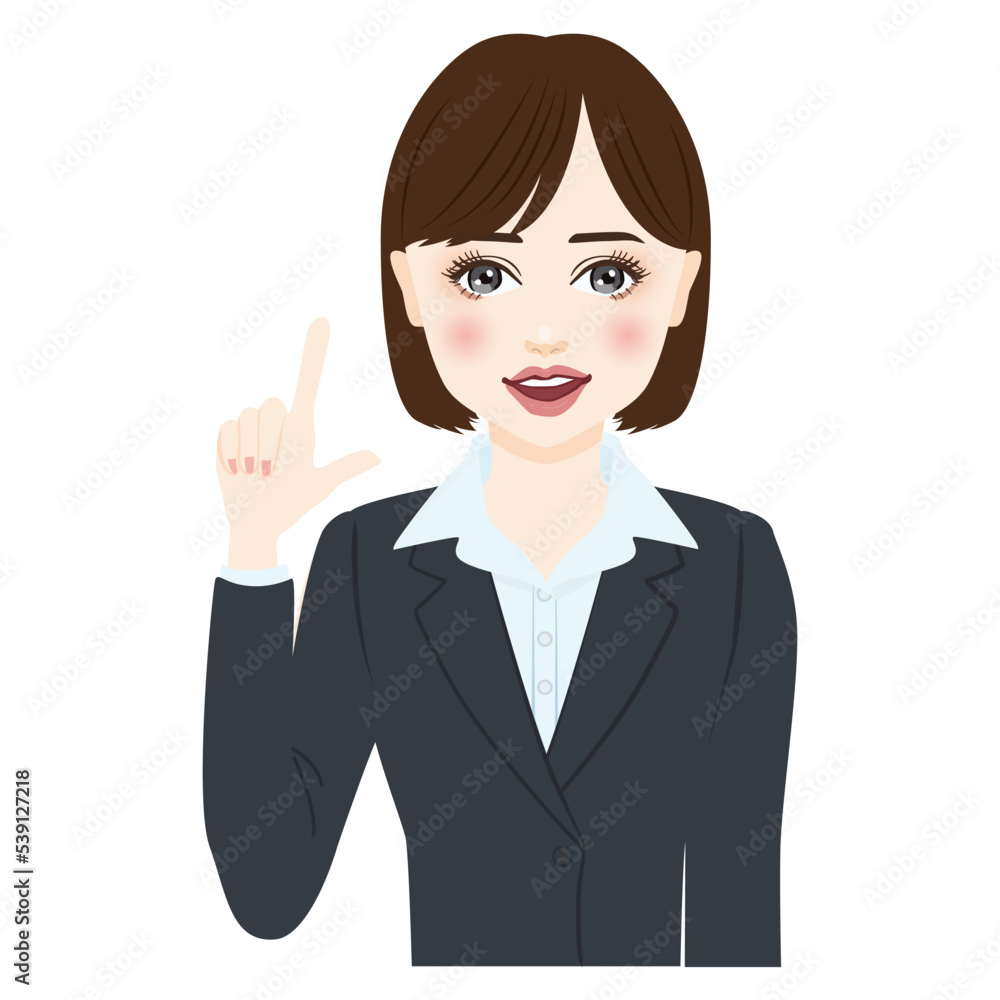 woman in gray suit with short hair hit upon a good idea woman in gray suit with short hair hit upon a good idea