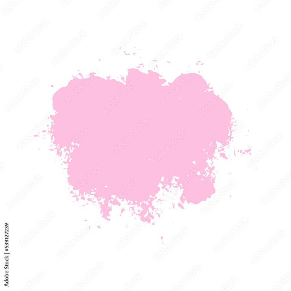 Vector Brush Stroke. Grunge Distress Textured Design Element. Pink Painted Brush Stroke . Used As Banner, Template, Logo