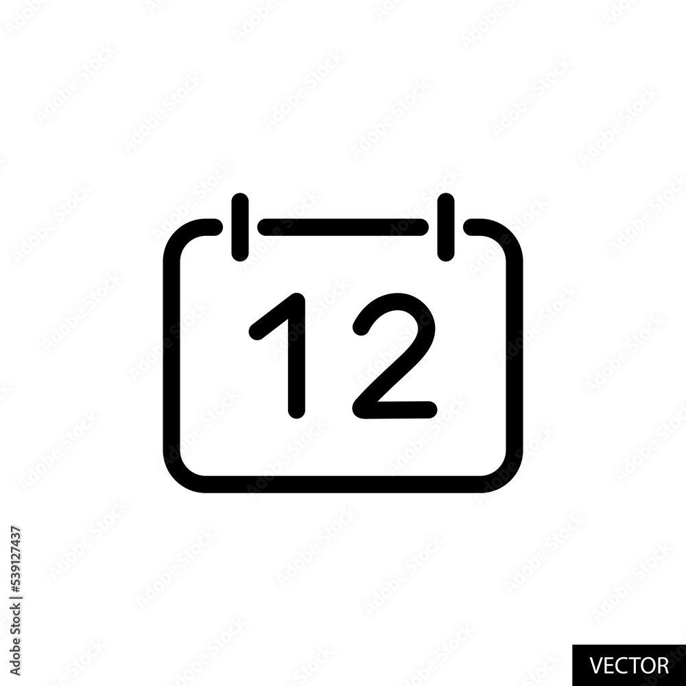 Calendar vector icon in line style design for website design, app, UI, isolated on white background. Editable stroke. Vector illustration. Calendar vector icon in line style design for website design, app, UI, isolated on white background. Editable stroke. Vector illustration.
