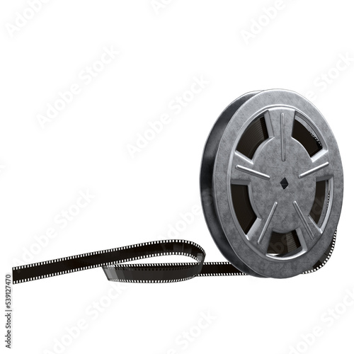 3d rendering illustration of a film reel