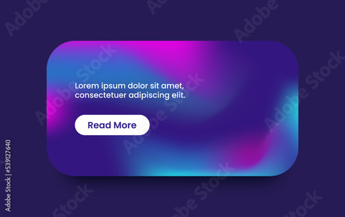Card element ui kit for responsive mobile app in gradient style. Website marketing or promotion interface template.