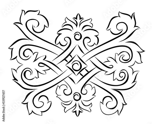 The decoration with vintage floral pattern.