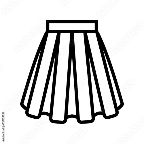 box pleat skirt line icon vector. box pleat skirt sign. isolated contour symbol black illustration