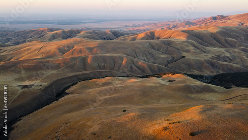 Aerial View of Foothills of the Southwestern San Joaquin Valley in Kern County, California