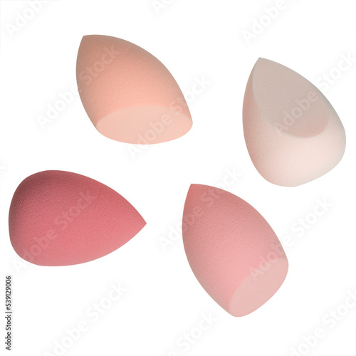 Fotografía Minimal trendy pattern of makeup sponges for cream on a white background