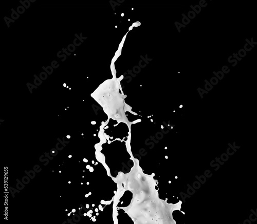 Collection of milk splashes. A splash of milkshake. A set of isolated dairy