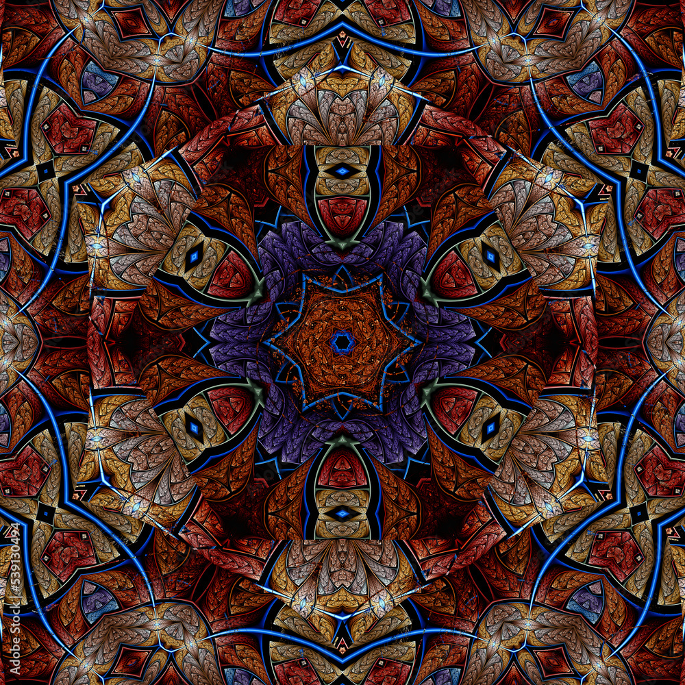 3d effect - abstract polygonal geometric fractal pattern