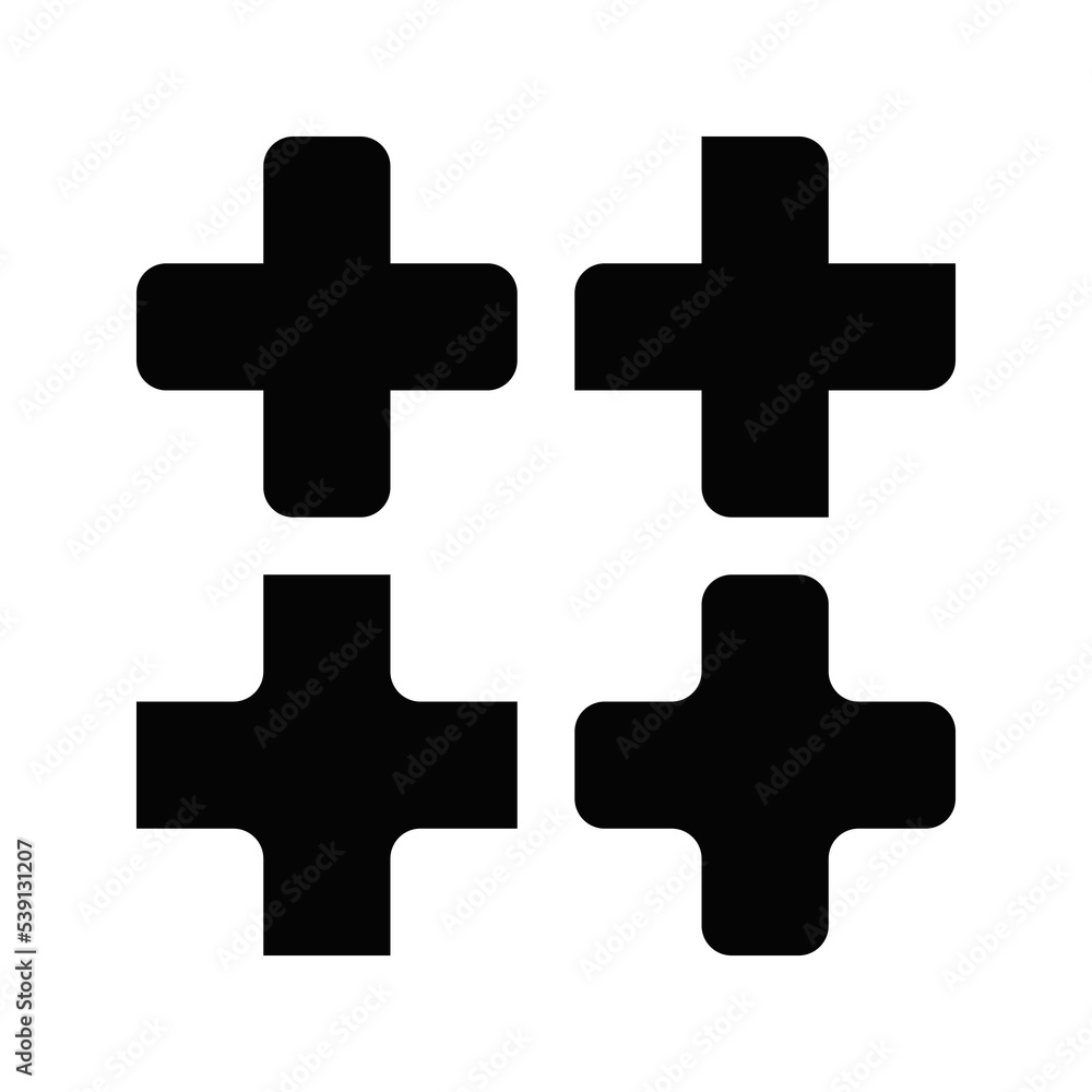 Obraz premium Swiss Cross Squircle Corner Shape Icons