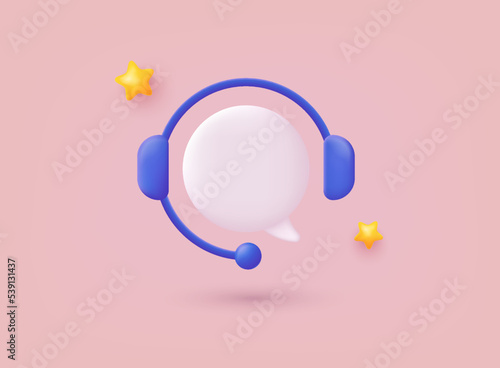 Call center, online customer support. Contact Us Customer Service For Personal Assistant Service, Person Advisor and Social Media Network. 3D Web Vector Illustrations.