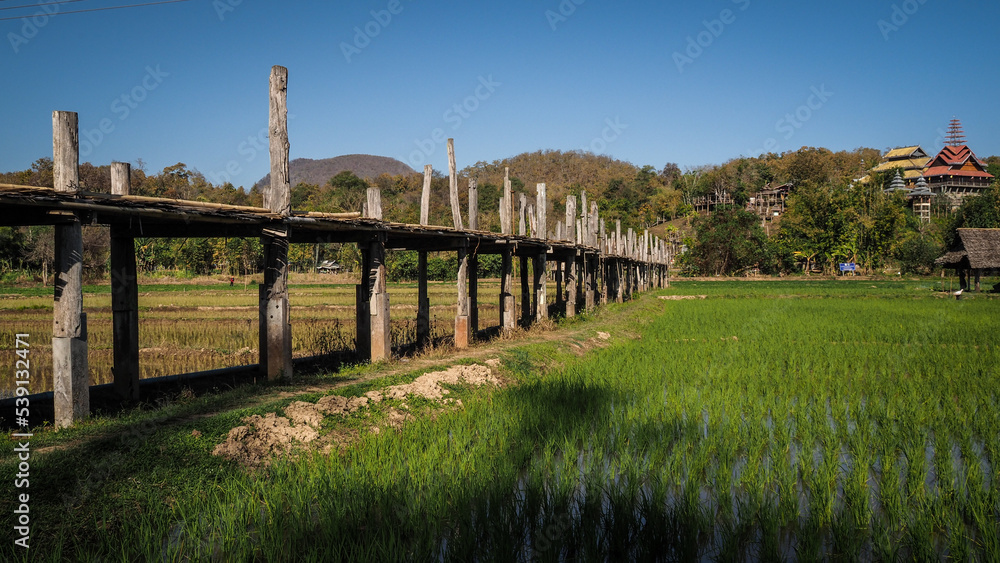 Su Tong Pae Bridge in Mae Hong Son Province, Thailand