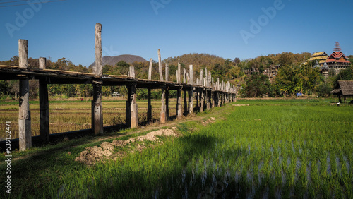Su Tong Pae Bridge in Mae Hong Son Province  Thailand