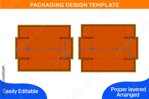 Editable and resizable carton box FEFCO-303 standard box  with 3D dieline template