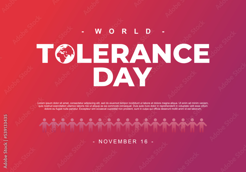 World tolerance day background isolated on purple background. World tolerance day background isolated on purple background.