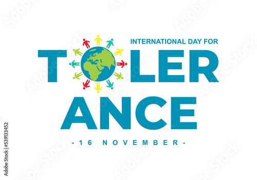 World tolerance day background with earth on white background.