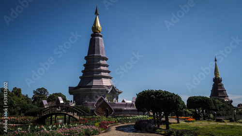 King and Queen Pagodas in Doi Inthanon National Park in Thailand