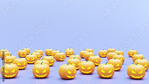 Pumpkins for Halloween. 3d render