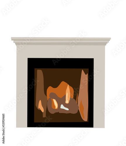 fireplace with burning firewood