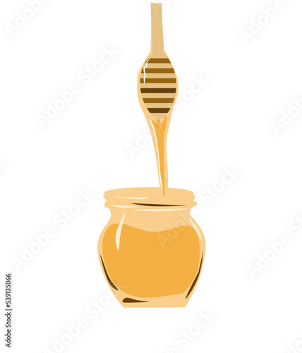 Honey pot isolated on white