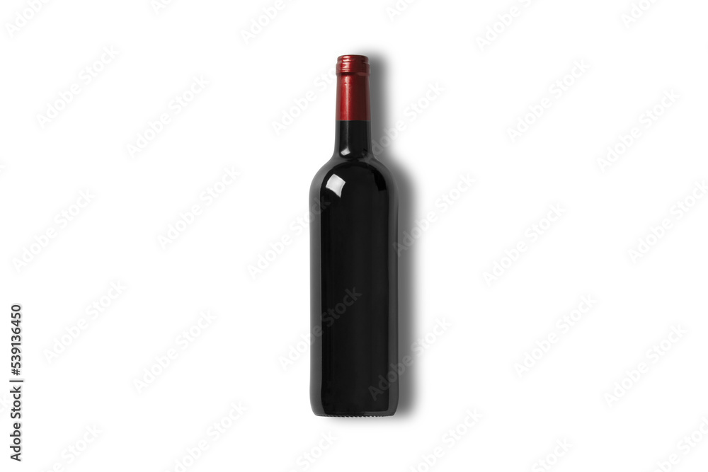 Wine bottle mockup with soft shadow isolated on white background. 3d rendering. Wine bottle mockup with soft shadow isolated on white background. 3d rendering.