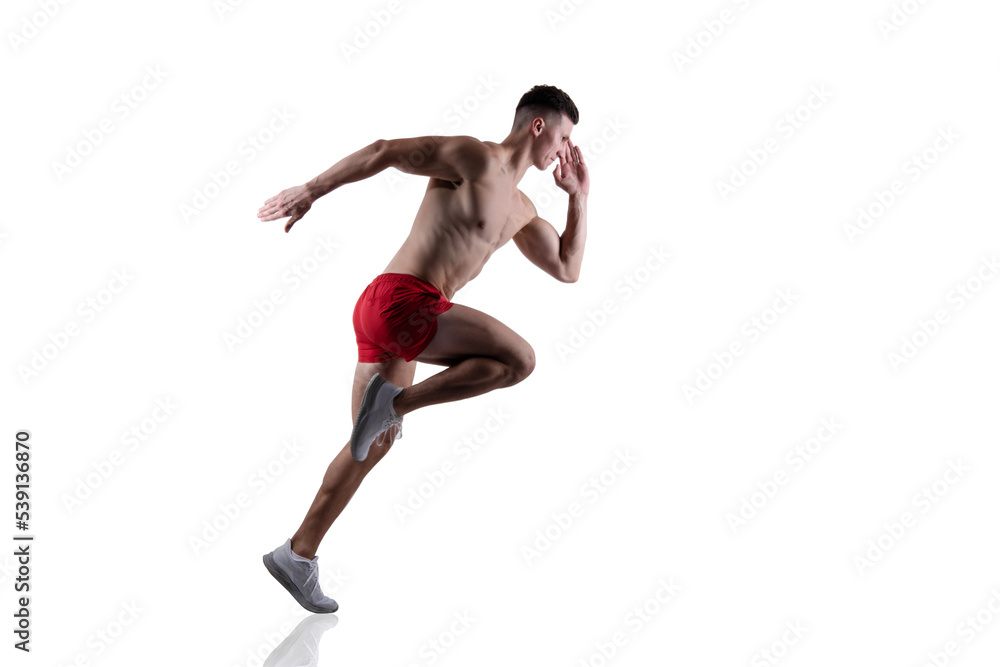 sport athlete runner isolated on white background. running sport concept. athlete running