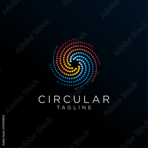 Circular Dot Geometric vector illustration Logo Design Template