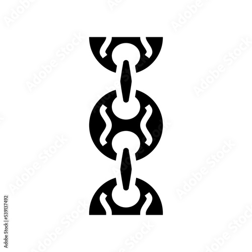 puffed mariner chain glyph icon vector. puffed mariner chain sign. isolated symbol illustration