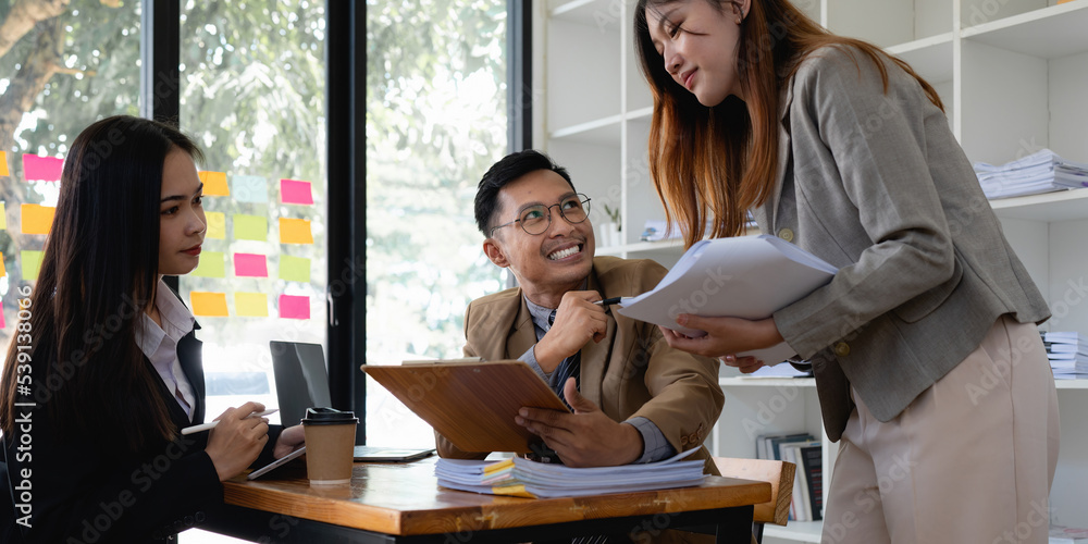 Asian Business consulting meeting and brainstorming new business plan finance investment Asian Business consulting meeting and brainstorming new business plan finance investment