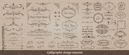 Collection set of label ornament vector illustration
