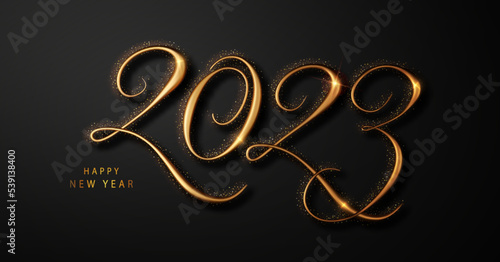 2023 Happy New Year Background Design. Greeting Card, Banner, Poster. Vector Illustration